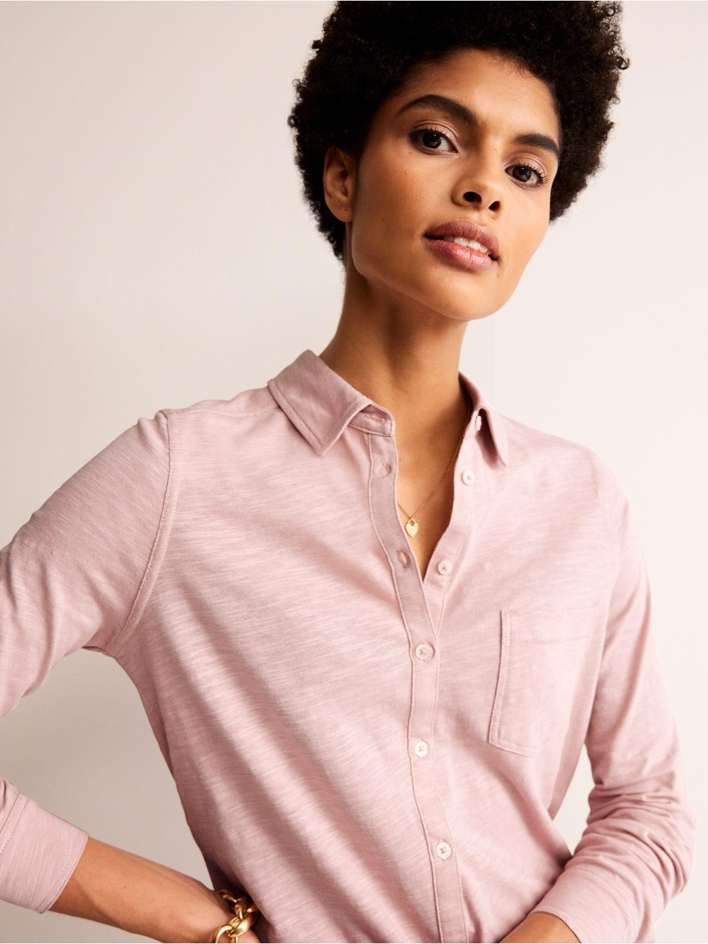 Boden Blush Pink Button-Down Shirt
